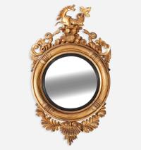 A Regency Carved Giltwood Convex Mirror Thomas Fentham & Co., circa 1810