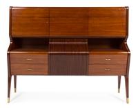 An Italian Rosewood and Mahogany Bar Cabinet, Osvaldo Borsani Height 57 x width 70 x depth 18 inches.