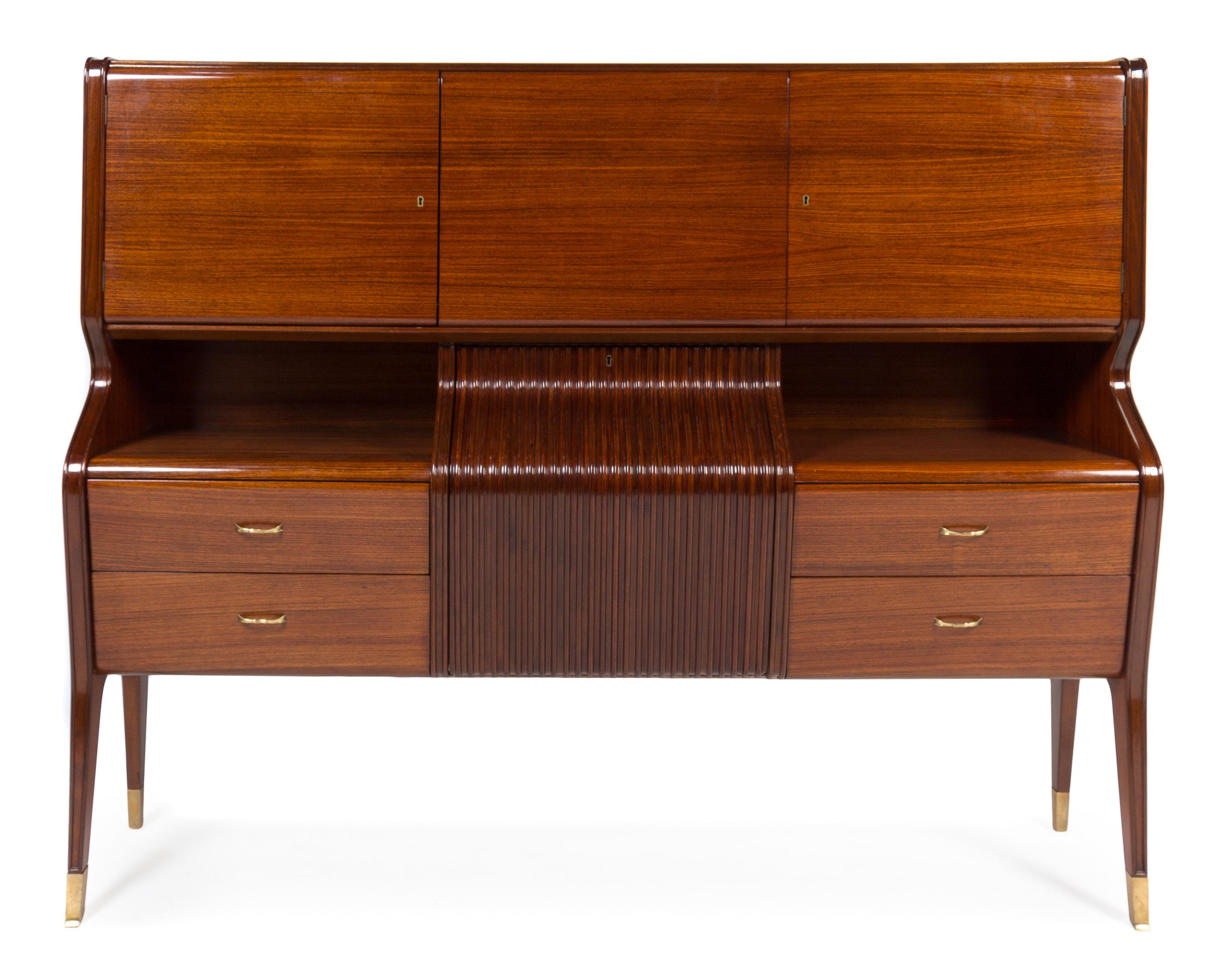 An Italian Rosewood and Mahogany Bar Cabinet, Osvaldo Borsani Height 57 x width 70 x depth 18 inches.