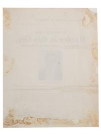 [CRIME & PUNISHMENT]. Wanted for Murder in this City, Thomas, alias Bud, Vincent. St. Louis: Office of Chief of Police, 1906.