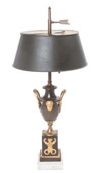 An Empire Gilt and Patinated Bronze Urn Height 24 1/2 inches.