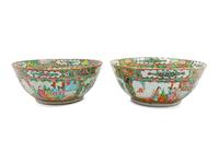 Two Chinese Rose Medallion Porcelain Bowls