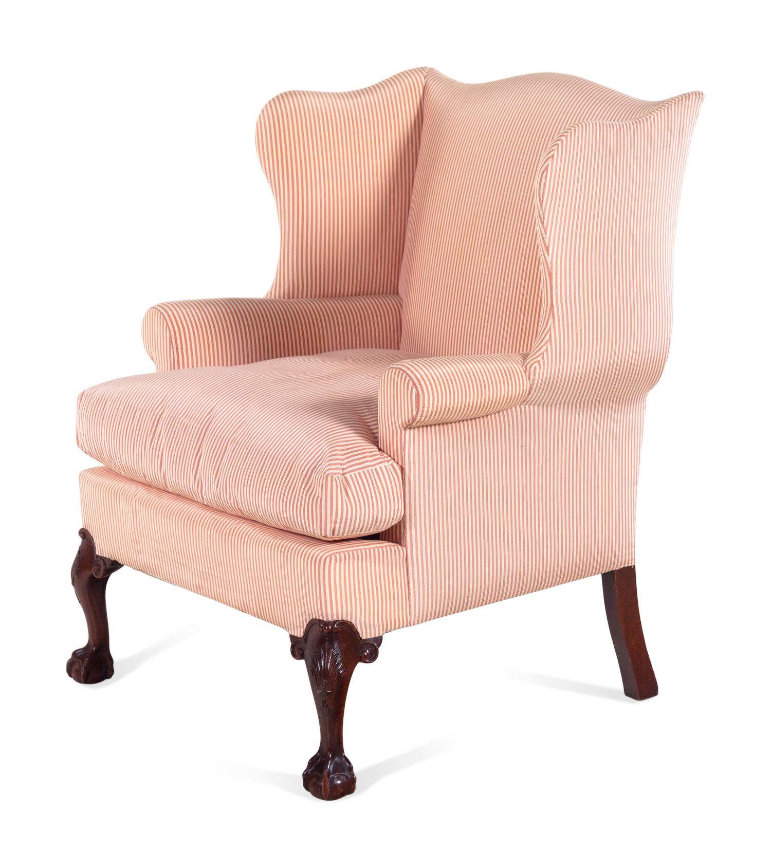 A George II Style Mahogany Wingback Armchair