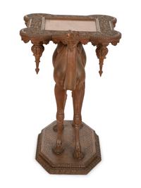A Middle Eastern Carved Oak Camel-Form Side Table