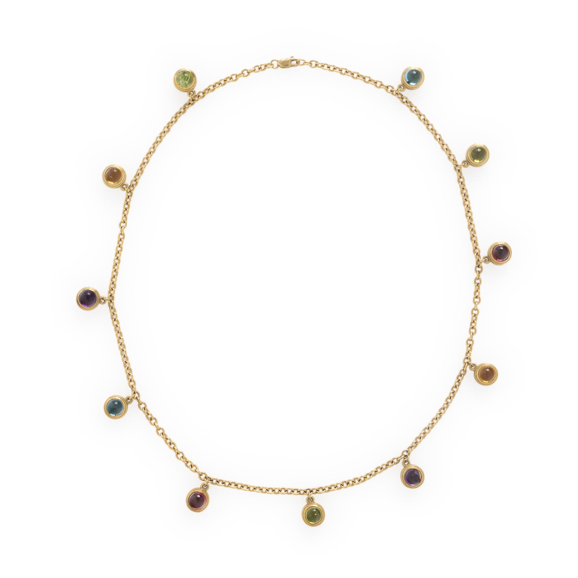 Slane & Slane, Yellow Gold and Multigem Necklace