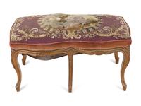 A Louis XV Style Needlepoint Upholstered Bench