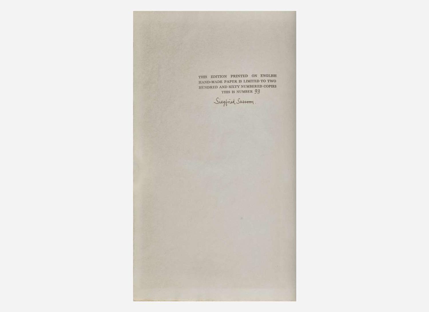 [Literature] Sassoon, Siegfried: The Sherston Trilogy