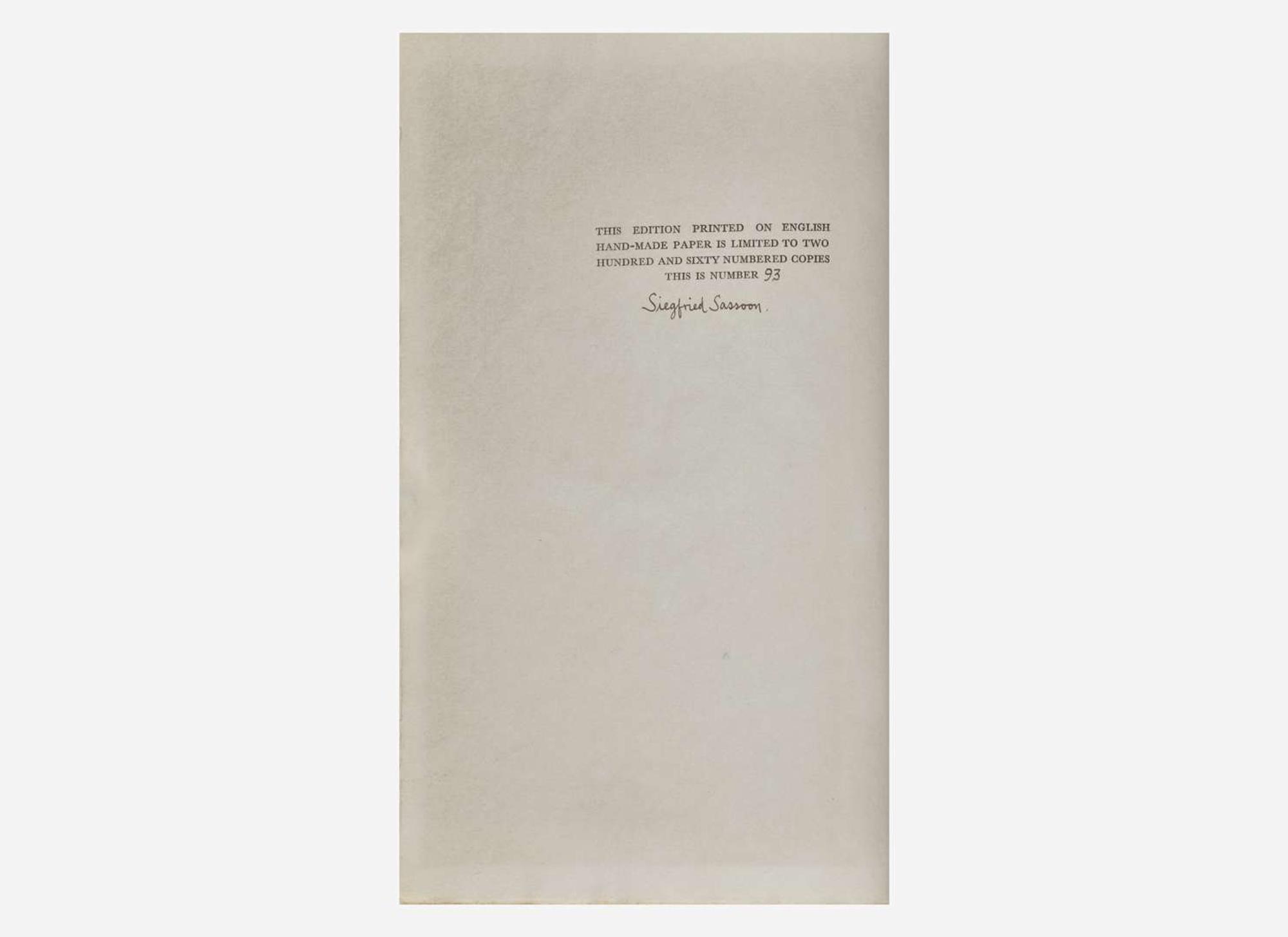 [Literature] Sassoon, Siegfried: The Sherston Trilogy