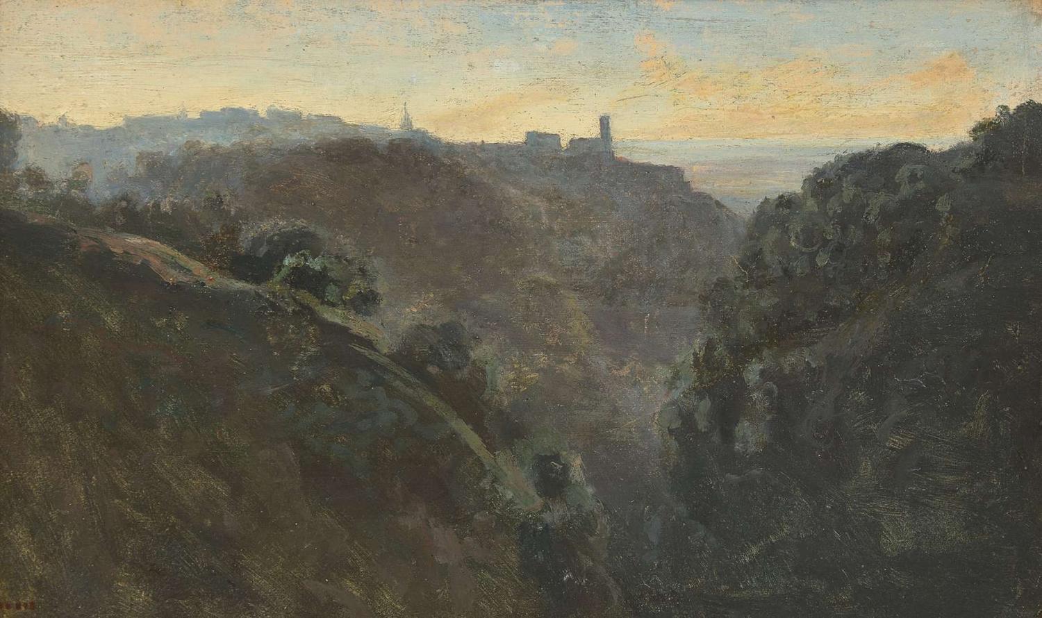 Jean-Baptiste-Camille Corot (French, 1796-1875) - Matinée Brumeuse dans les Montagnes