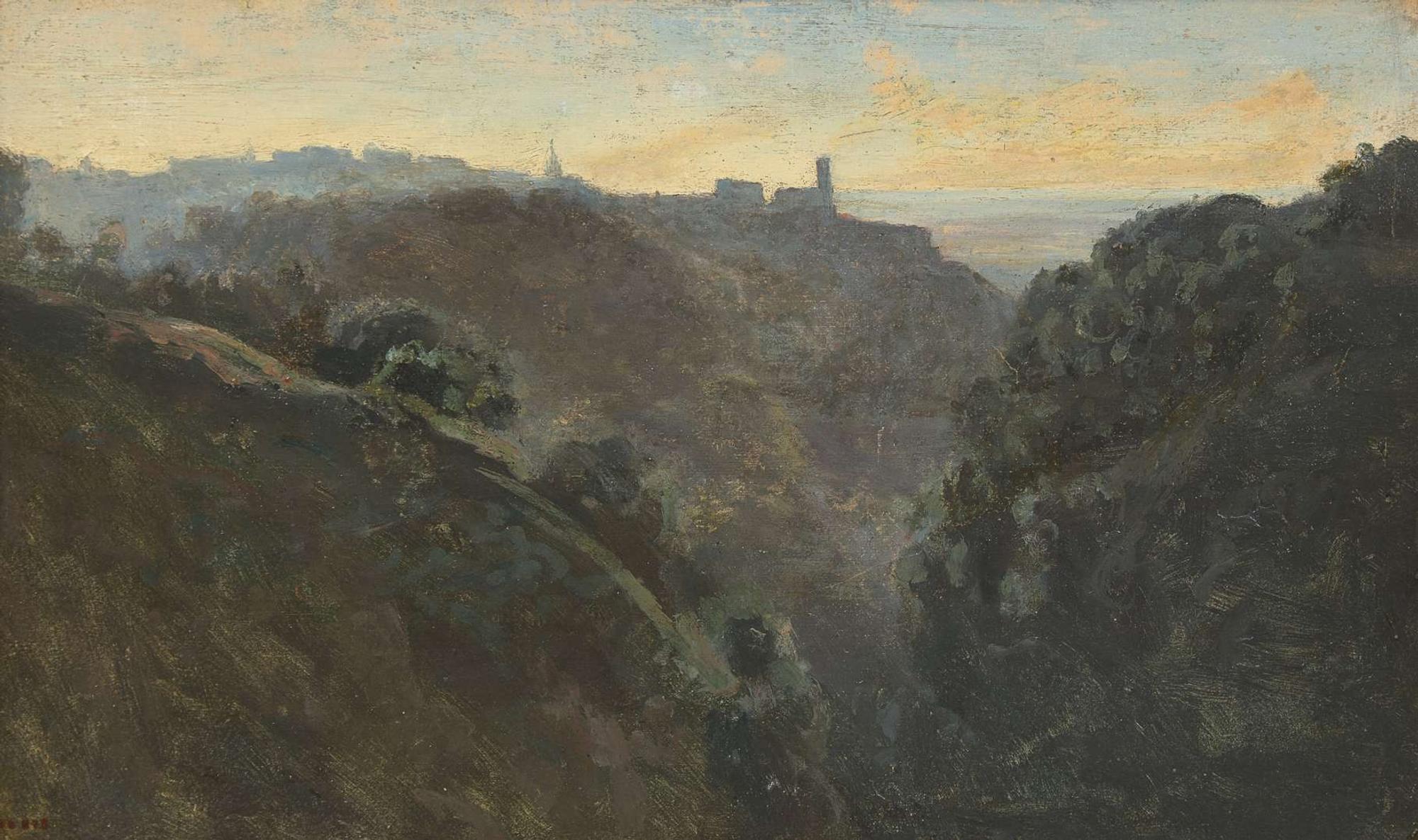 Jean-Baptiste-Camille Corot (French, 1796-1875) - Matinée Brumeuse dans les Montagnes