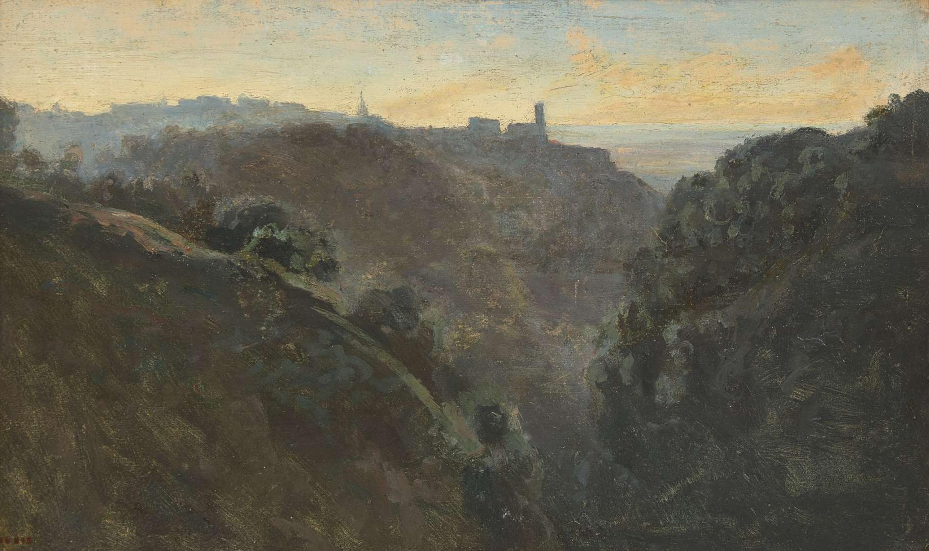 Jean-Baptiste-Camille Corot (French, 1796-1875) - Matinée Brumeuse dans les Montagnes