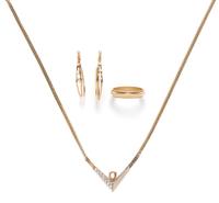 A Collection of Yellow Gold and Diamond Jewelry, 12.30 dwts.