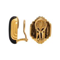 Charles Turi, Onyx and Yellow Gold Earrings