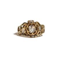 GEORGIAN, YELLOW GOLD AND DIAMOND RING
