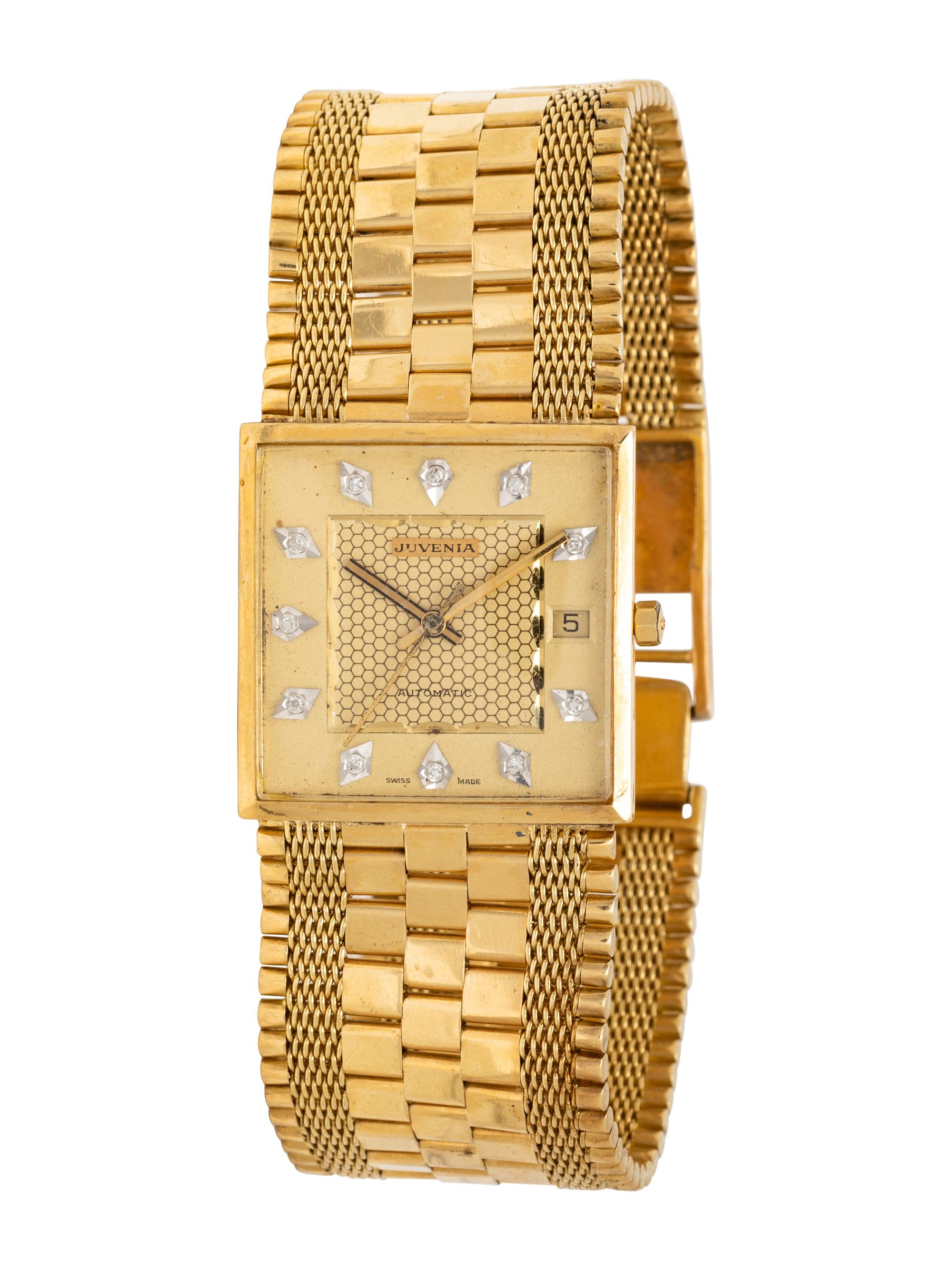 JUVENIA, YELLOW GOLD AND DIAMOND WATCH