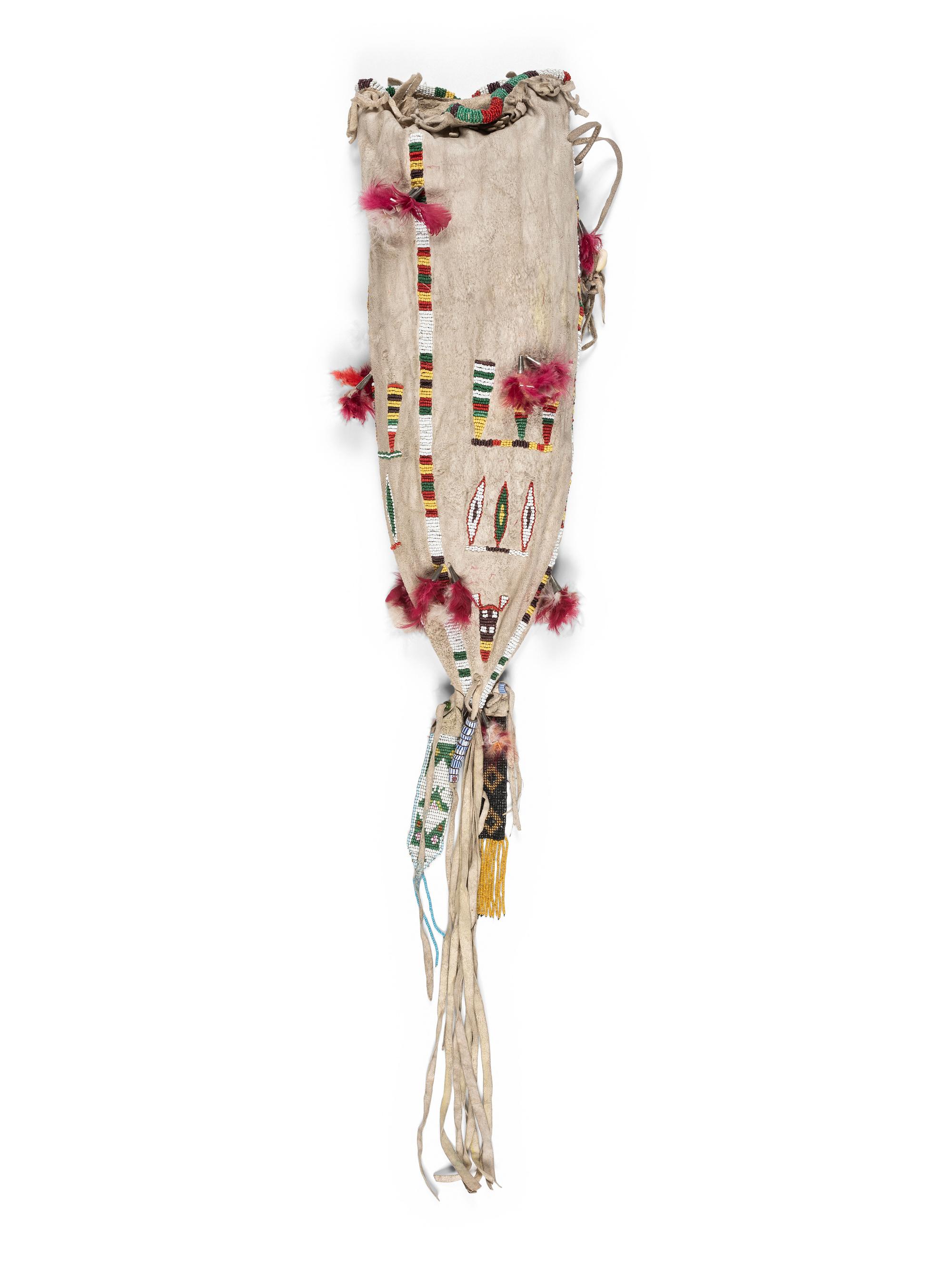 Sioux Beaded Three-sided Hide Bag