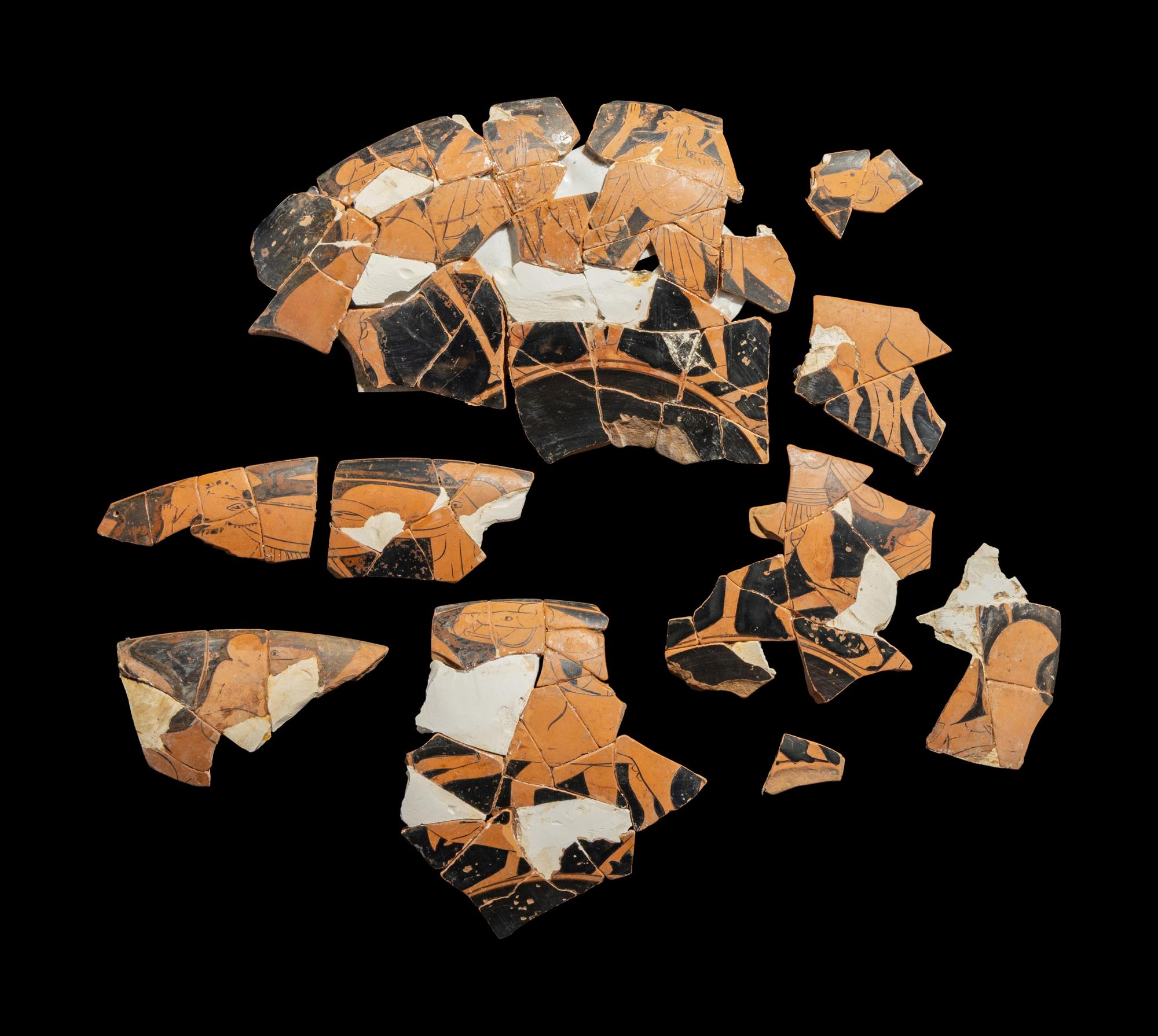 12 Attic Red-Figured Type B Cup Fragments