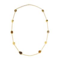 Yvel, Smoky Quartz and Yellow Gold Station Necklace