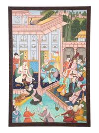 An Indian Mughal Painting on Linen