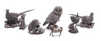 A Group of Six Country Artists 'Silver Filled' Animals