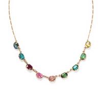 YELLOW GOLD AND MULTICOLOR TOURMALINE NECKLACE