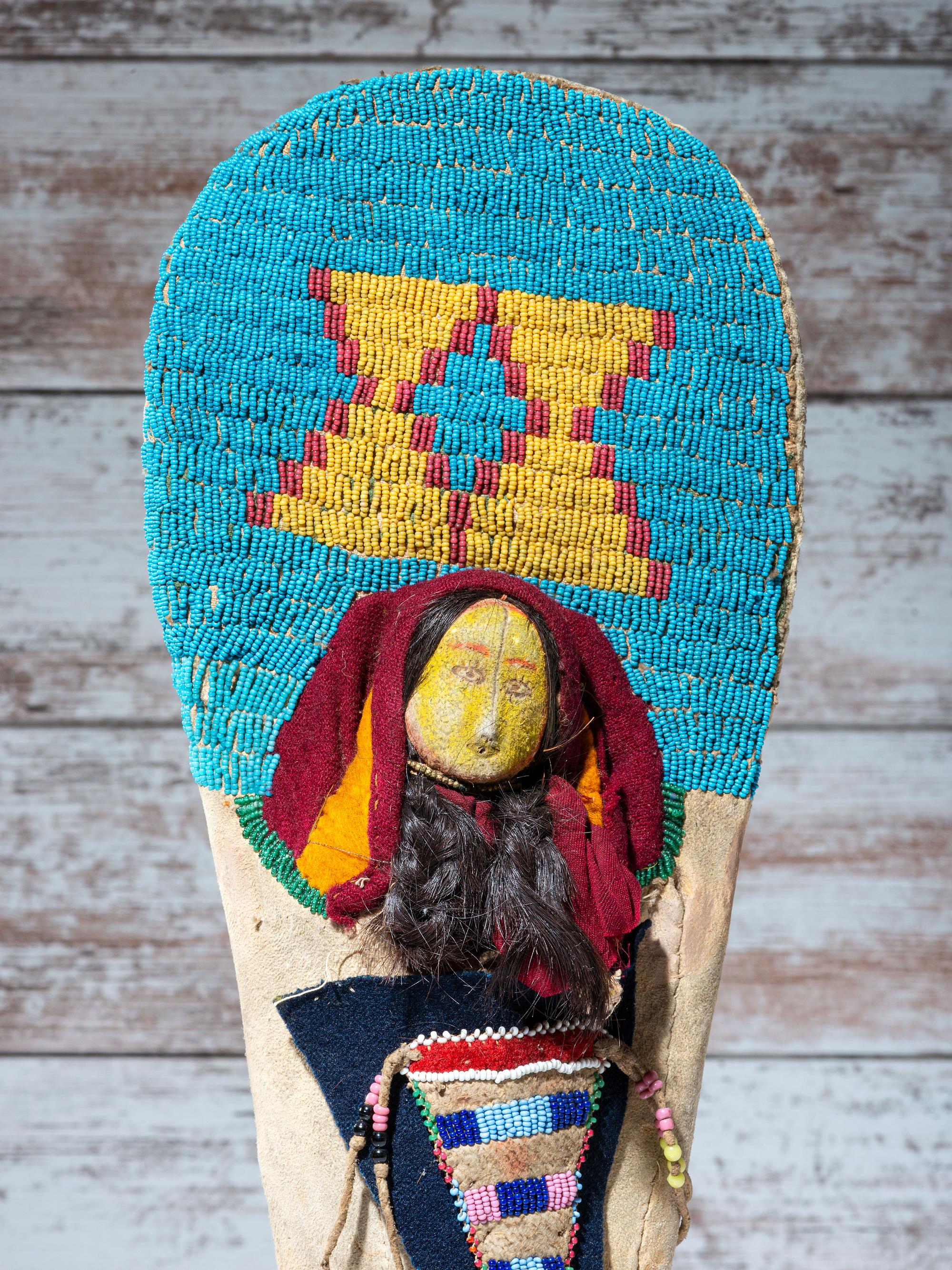 Plateau Beaded Hide Doll Cradle