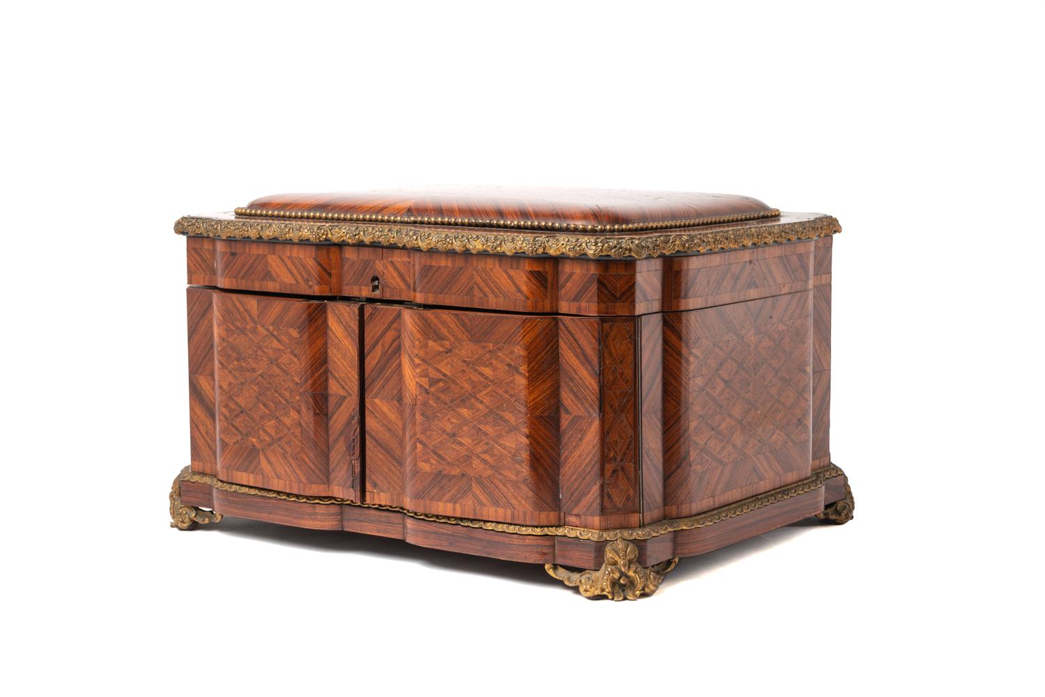 A French Gilt Bronze Mounted Parquetry Writing Cabinet