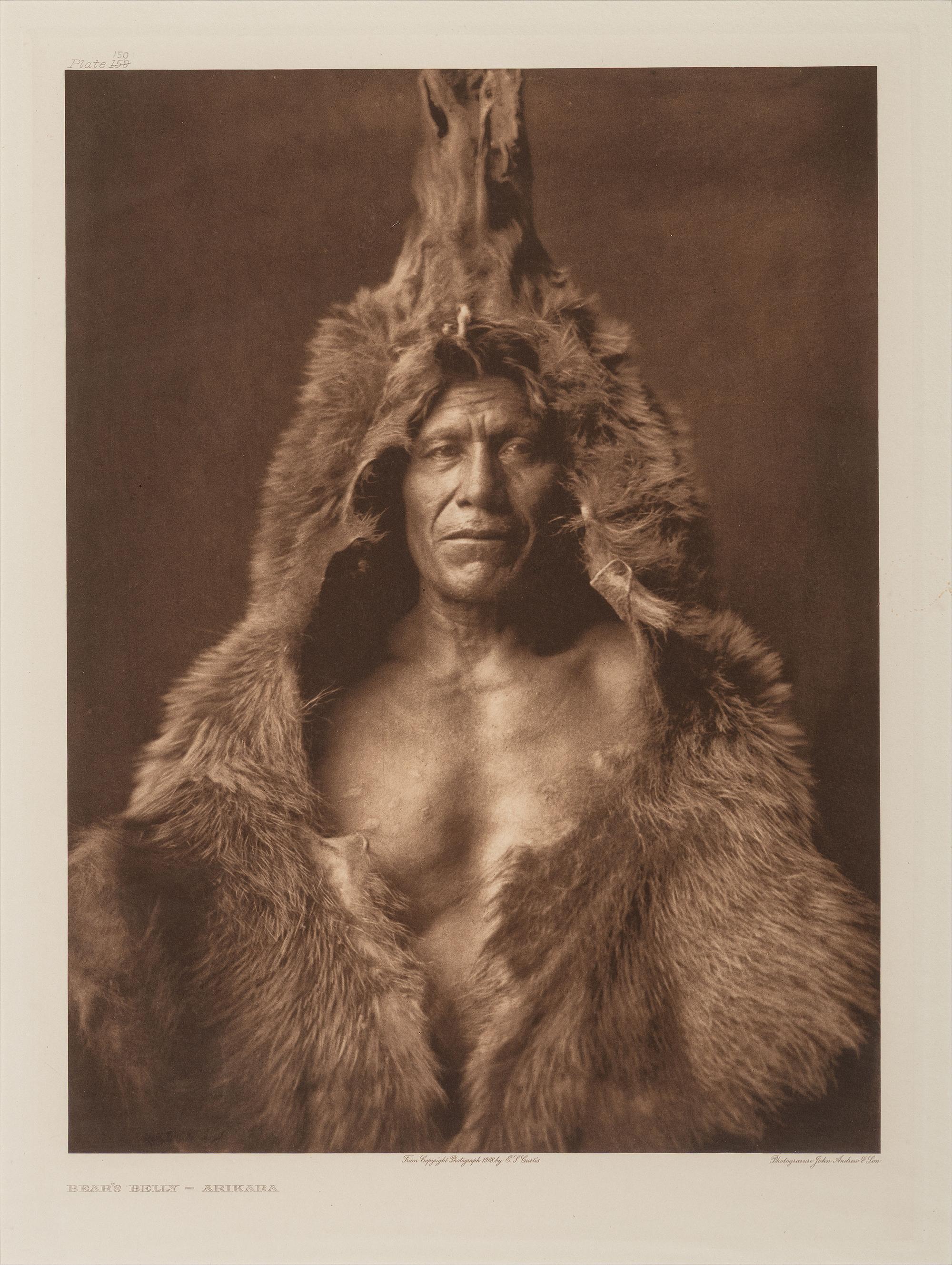 CURTIS, Edward (1868-1952), photographer. Bear's Belly - Arikara . Portfolio photogravure.