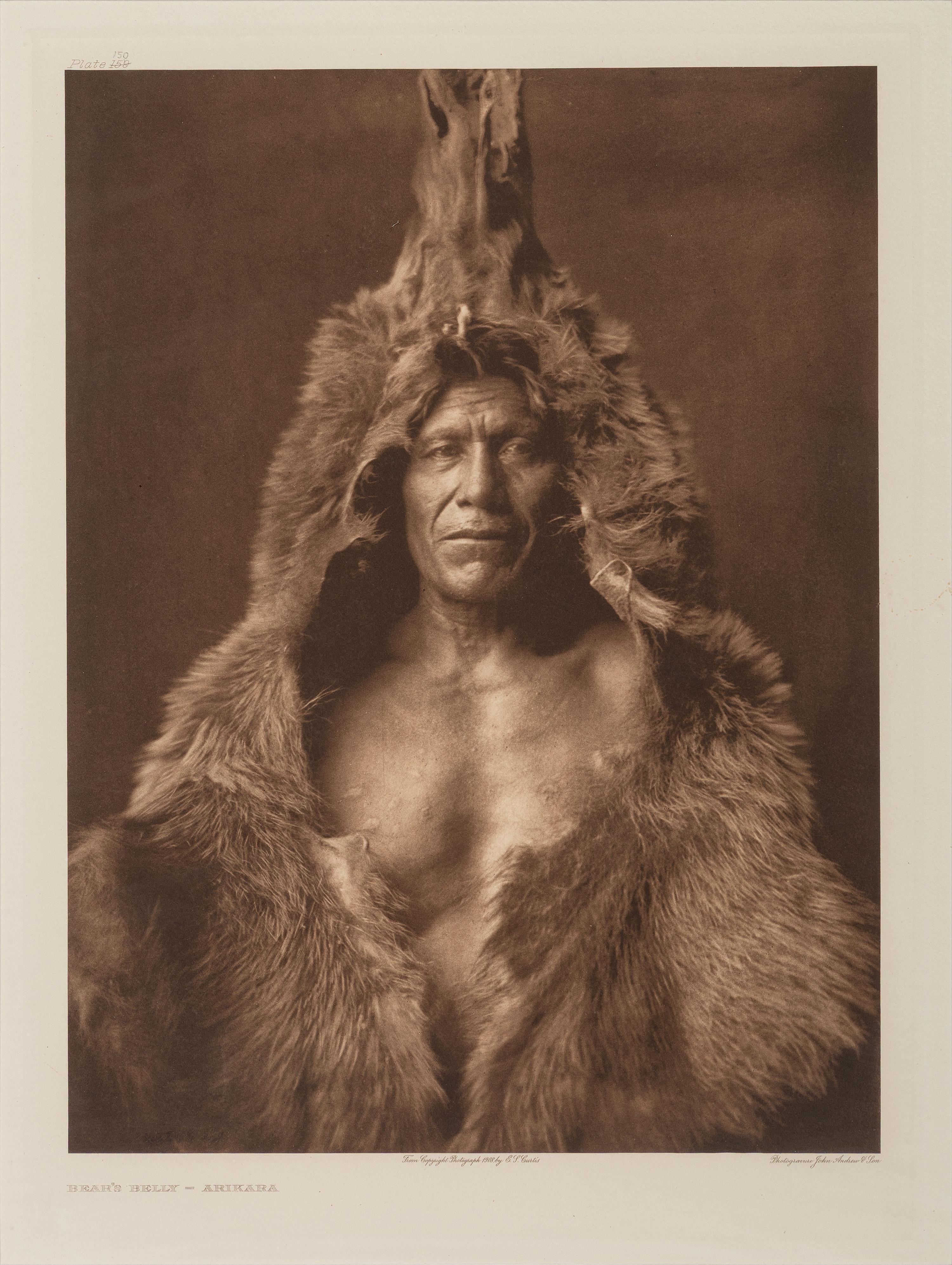 CURTIS, Edward (1868-1952), photographer. Bear's Belly - Arikara . Portfolio photogravure.