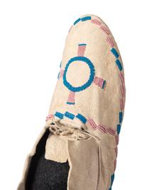 Northern Plains Beaded Hide Moccasins