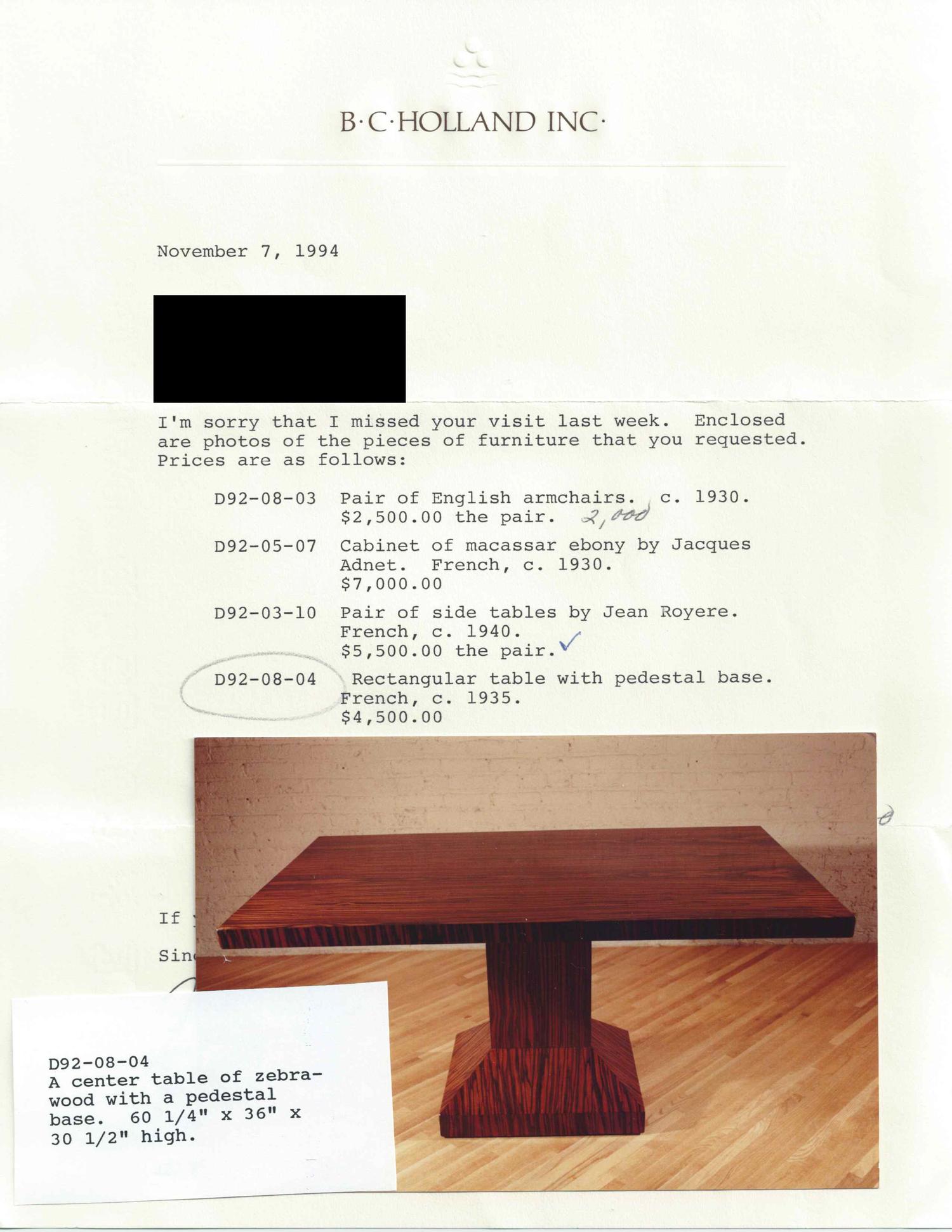 A French Art Deco Calamander Veneered Dining Table