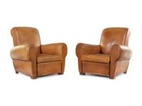 A Pair of Leather Club Chairs