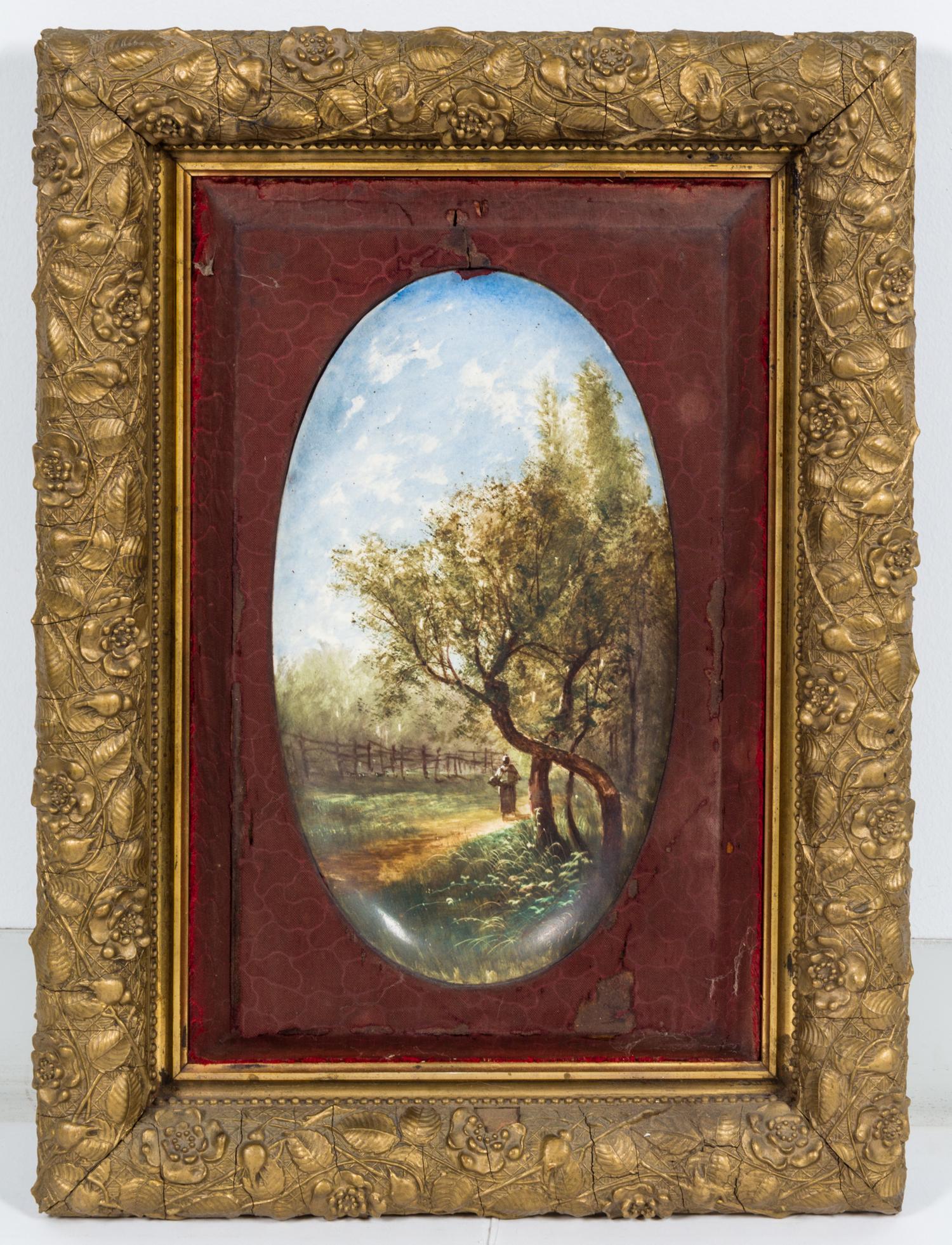 A Victorian Porcelain Plaque 13 3/8 x 7 1/2 inches.