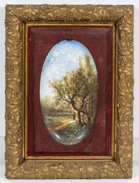 A Victorian Porcelain Plaque 13 3/8 x 7 1/2 inches.