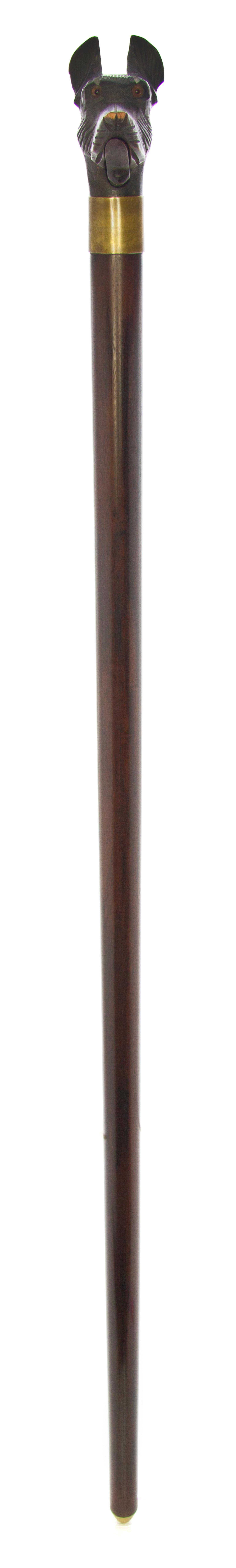 An American Wood Handled Cane, Length of handle 3 x length overall 37 1/4 inches.