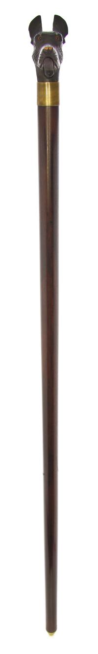 An American Wood Handled Cane, Length of handle 3 x length overall 37 1/4 inches.