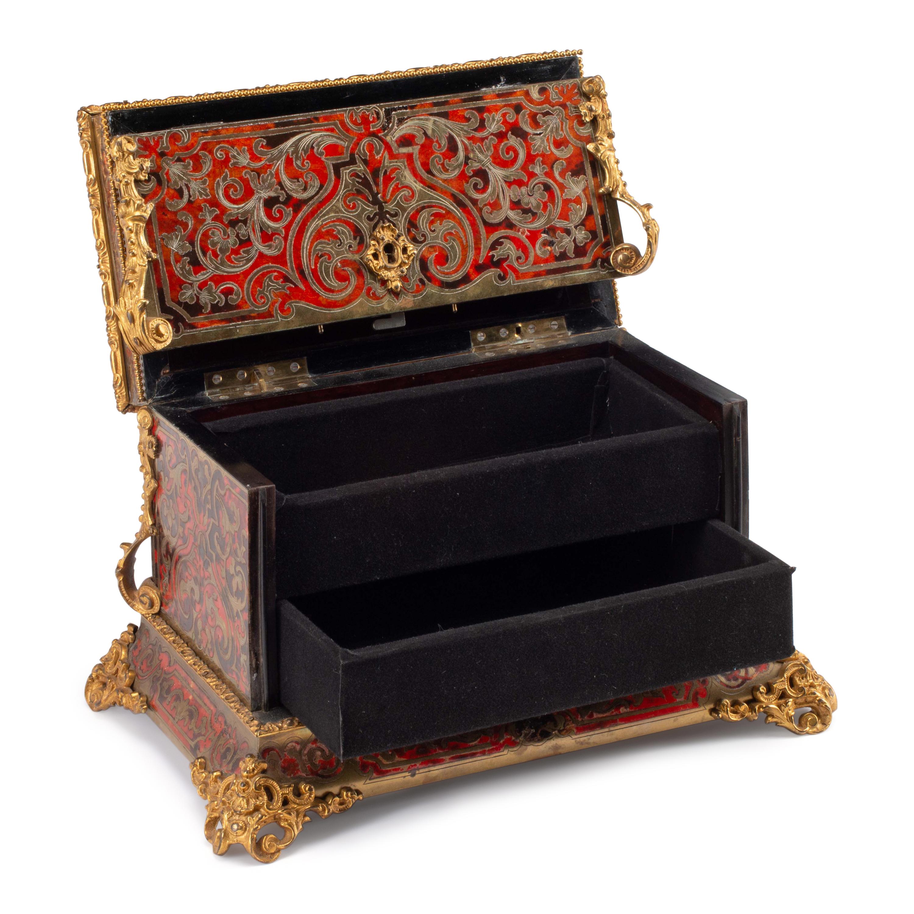 A French Boulle Marquetry Jewelry Box