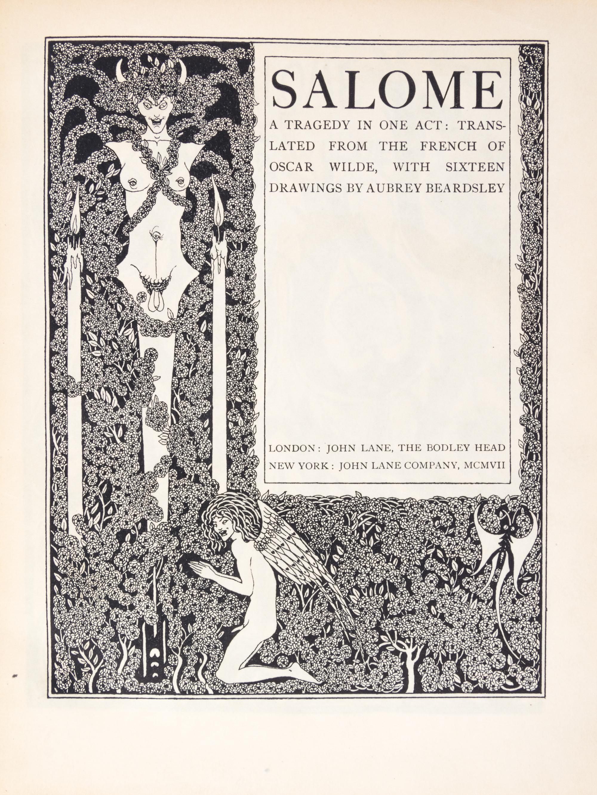 (BEARDSLEY, AUBREY) WILDE, AUBREY. Salome. London and NY, 1907. 16 plates by Beardsley.