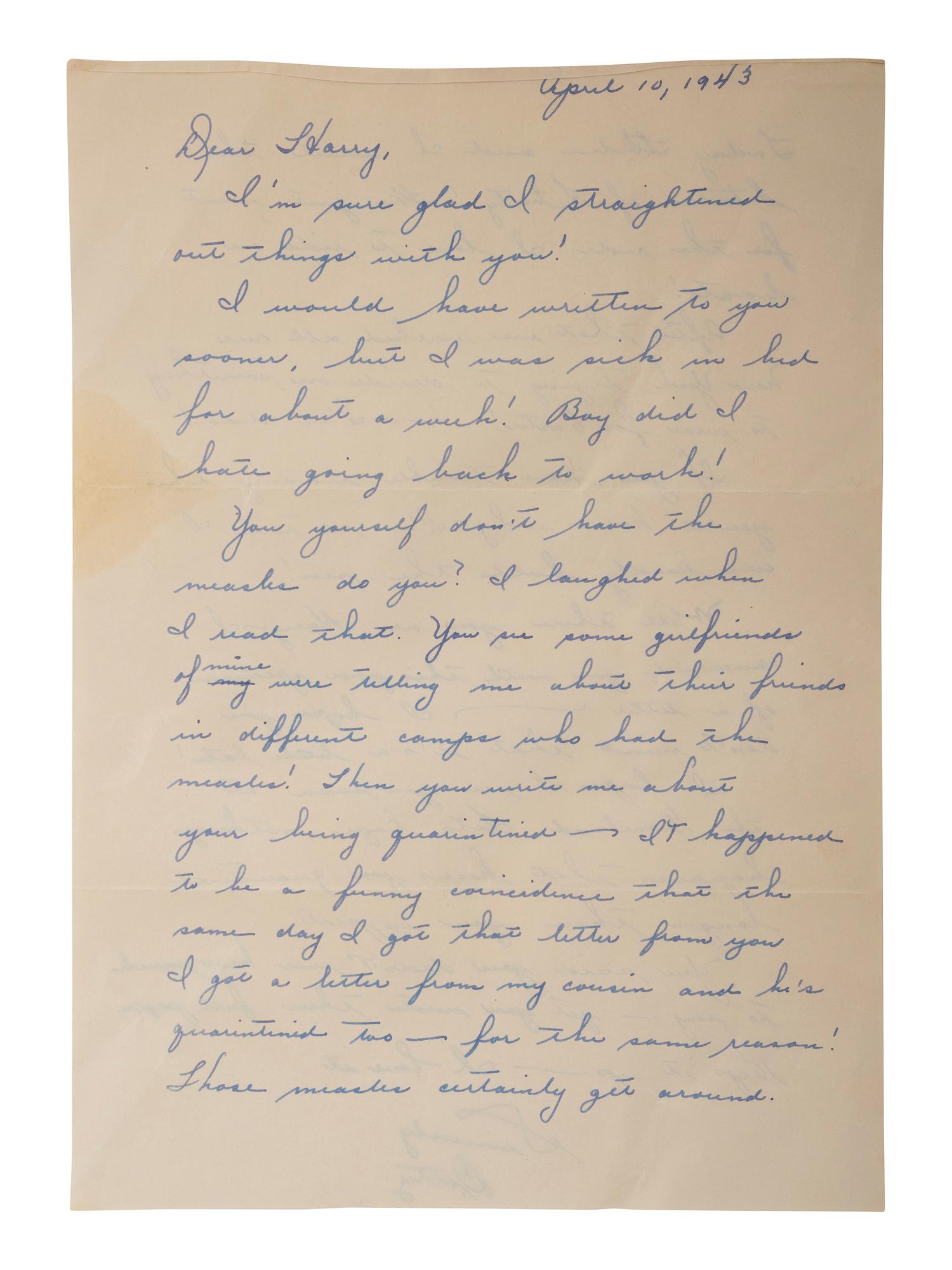 [AFRICAN AMERICANA - NATIVE AMERICANS - WWII]. World War II correspondence with Maud Morgan of Hillburn, NY, a member of the "Jackson Whites/Ramapough Mountain Indians."