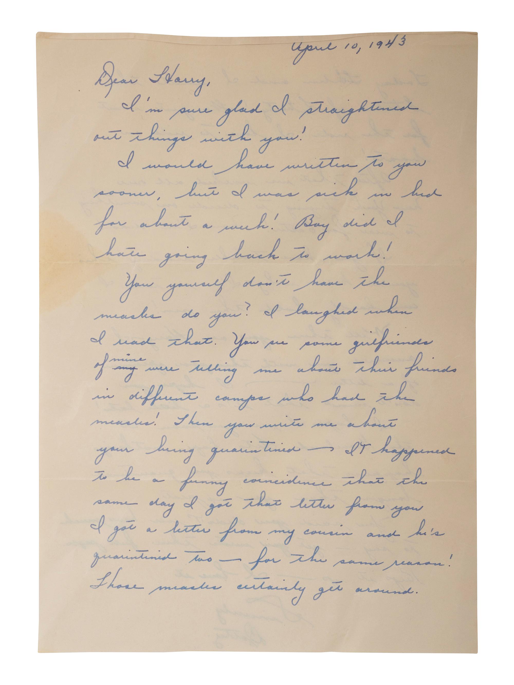 [AFRICAN AMERICANA - NATIVE AMERICANS - WWII]. World War II correspondence with Maud Morgan of Hillburn, NY, a member of the "Jackson Whites/Ramapough Mountain Indians."