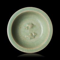 A Chinese Longquan Celadon 'Twin-Fish' Bowl, Southern Song Dynasty 南宋 龍泉雙魚洗