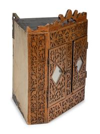 A Chip Carved Hanging Corner Cupboard