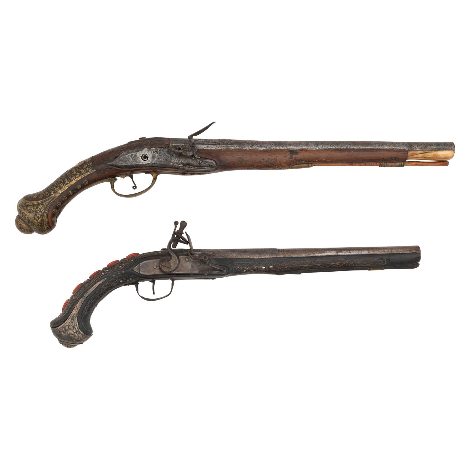 Two Ottoman Kubur Flintlock Pistols