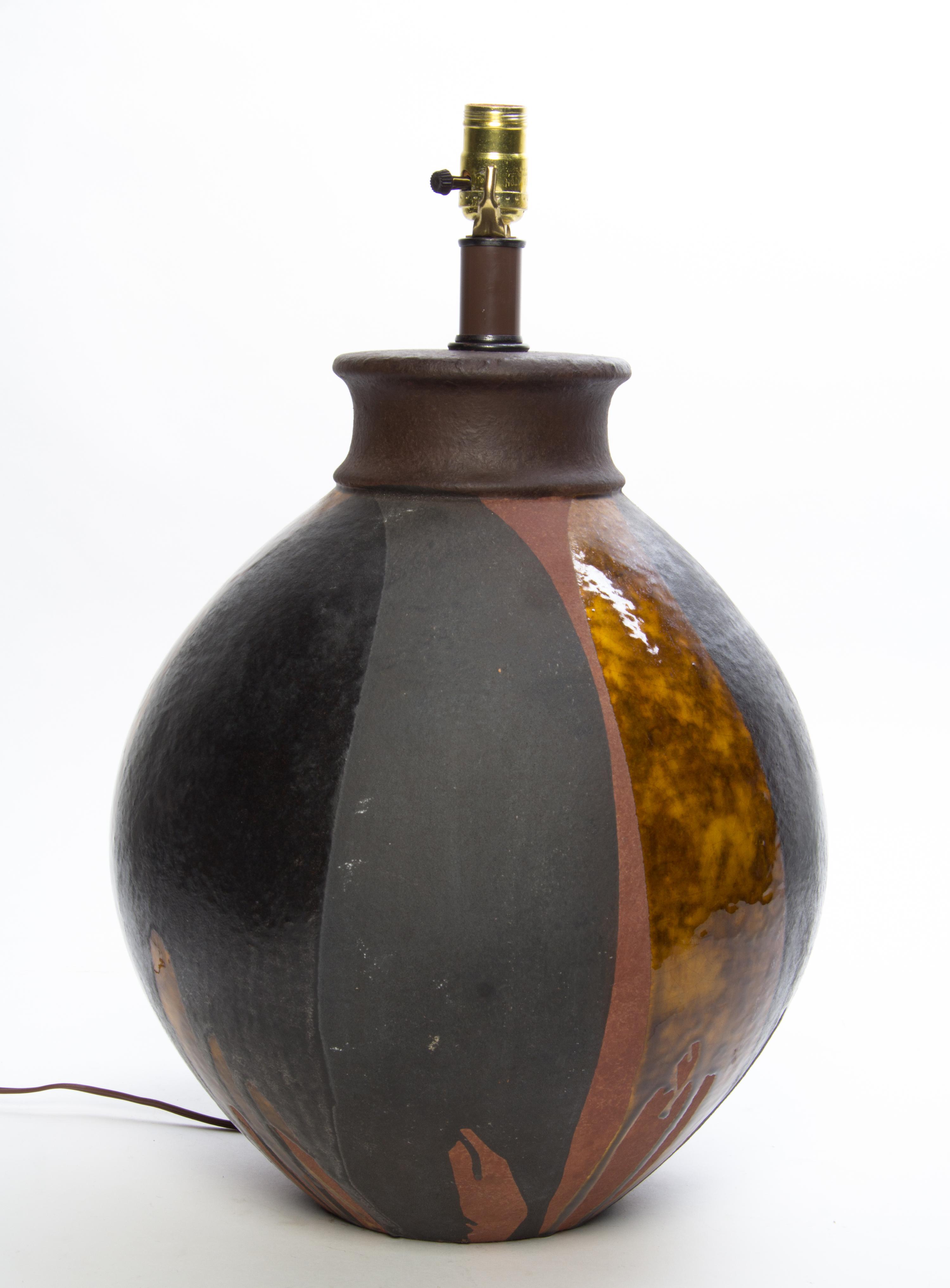 An Italian Ceramic Table Lamp Height 23 inches. — 20TH CENTURY