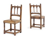 A Set of Six William & Mary Style Oak Dining Chairs