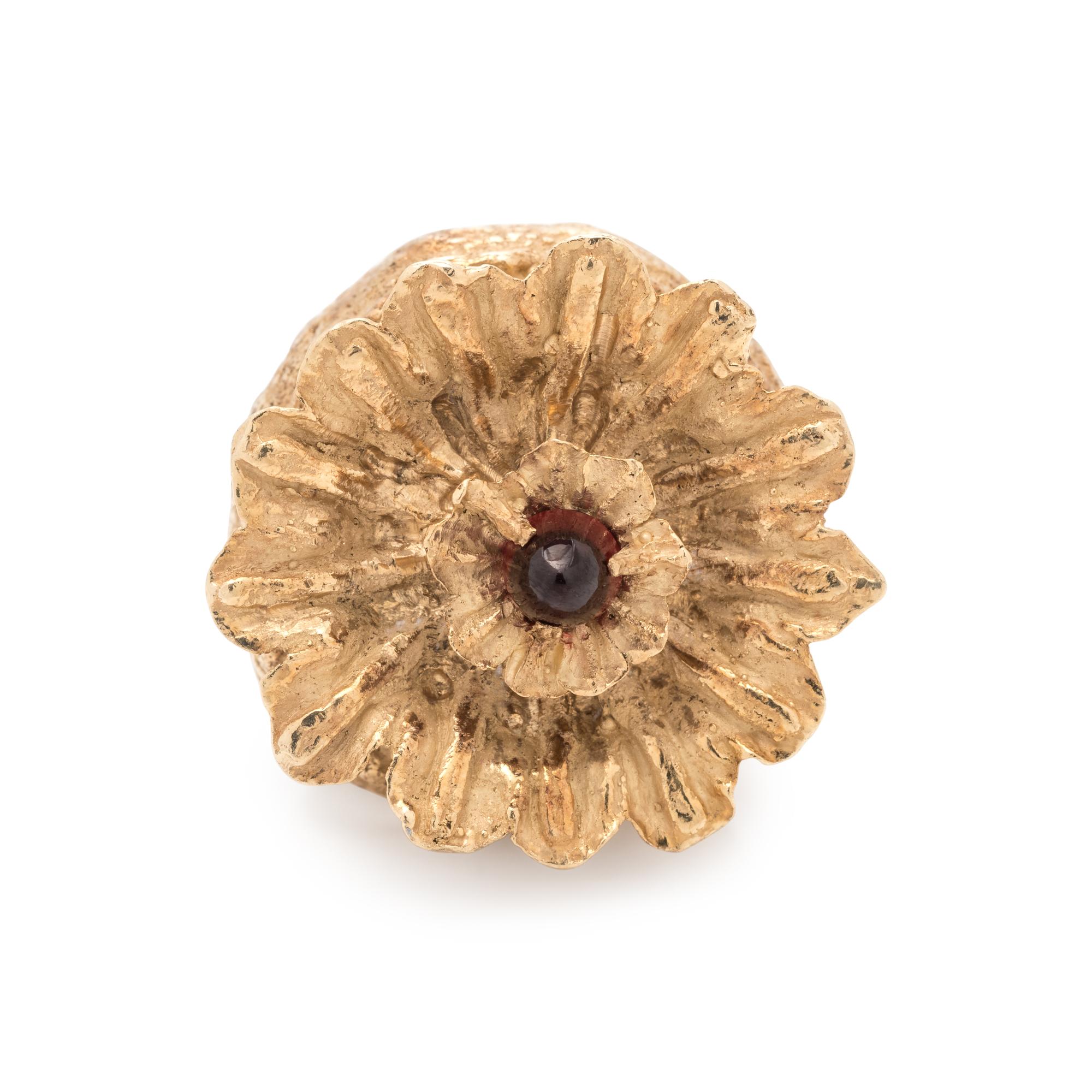 YELLOW GOLD AND GARNET RING