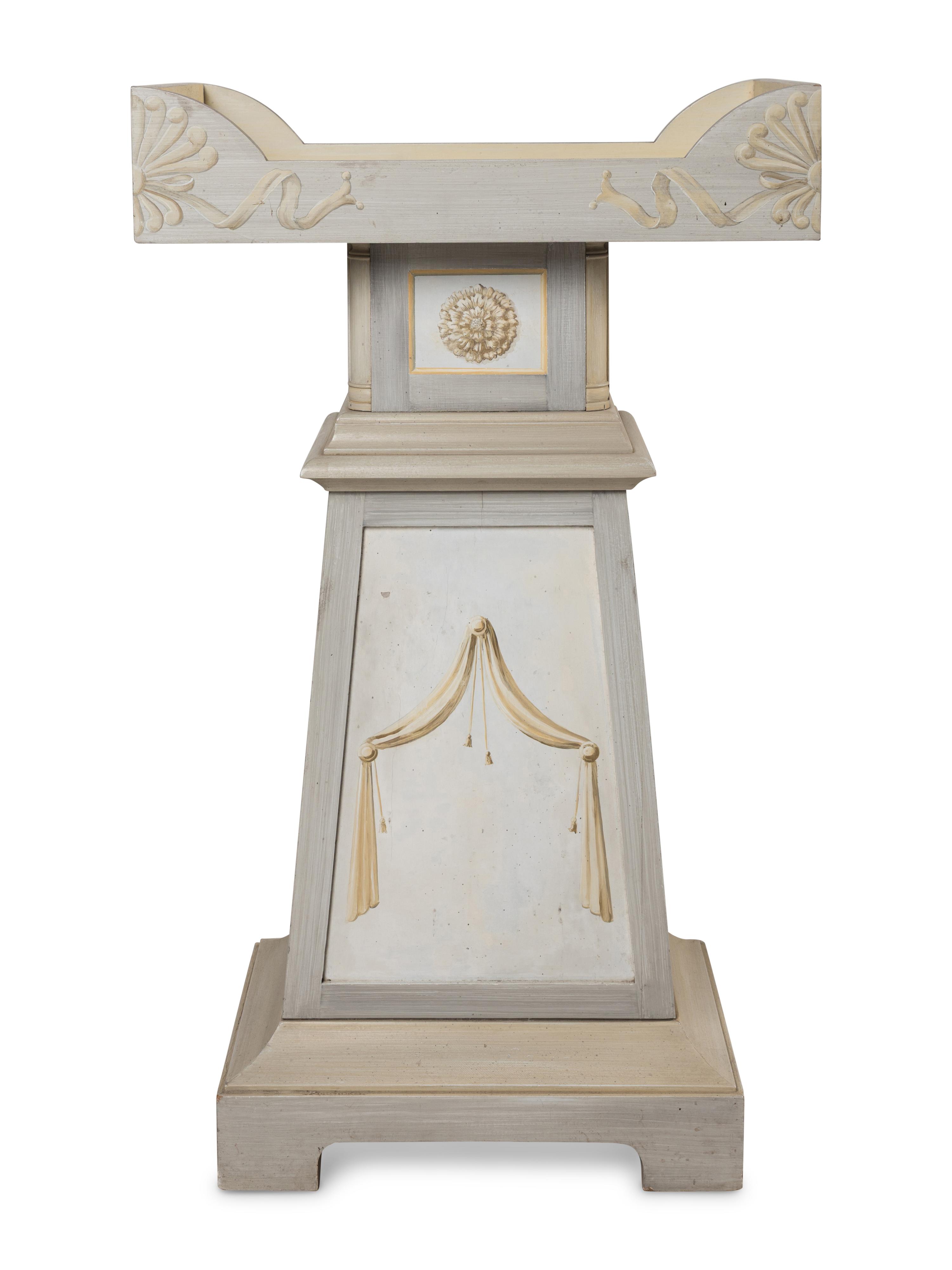 A Set of Four Swedish Neoclassical Style Pedestal Serving Tables
