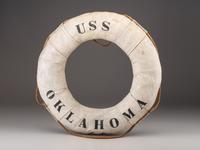 [WORLD WAR II]. USS Oklahoma life ring, ship sunk at Pearl Harbor.