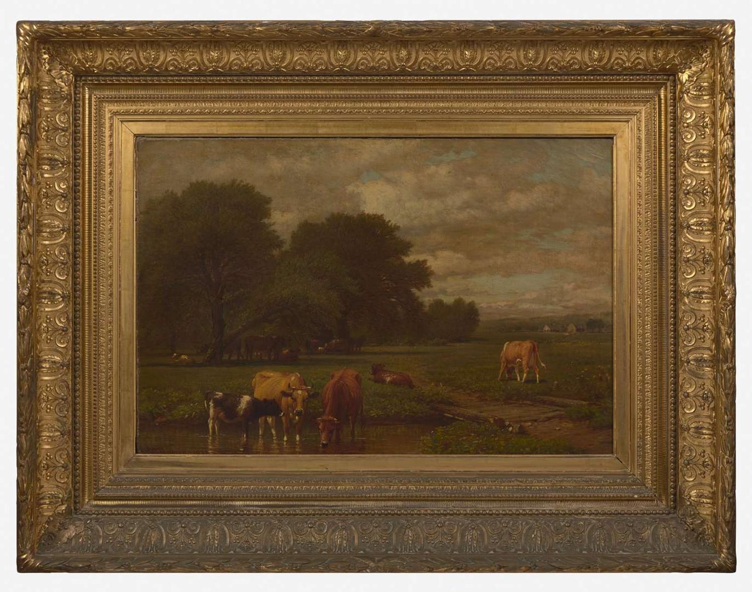Aaron Draper Shattuck (American, 1832–1928) - Landscape with Cows Watering