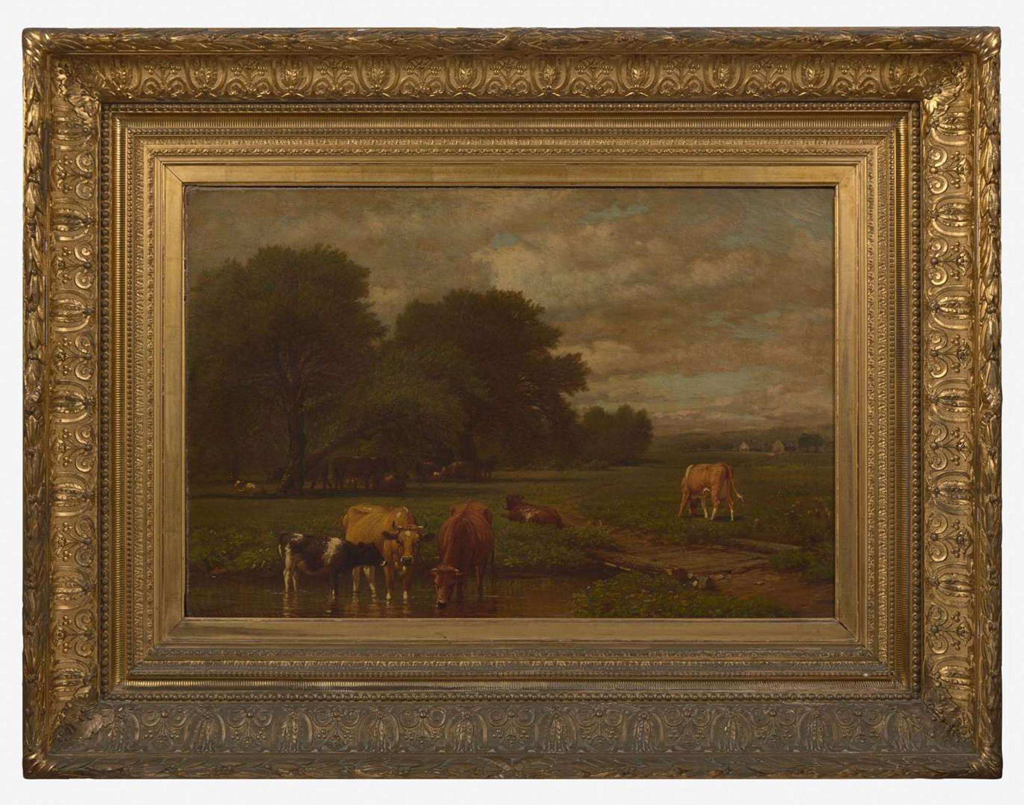 Aaron Draper Shattuck (American, 1832–1928) - Landscape with Cows Watering